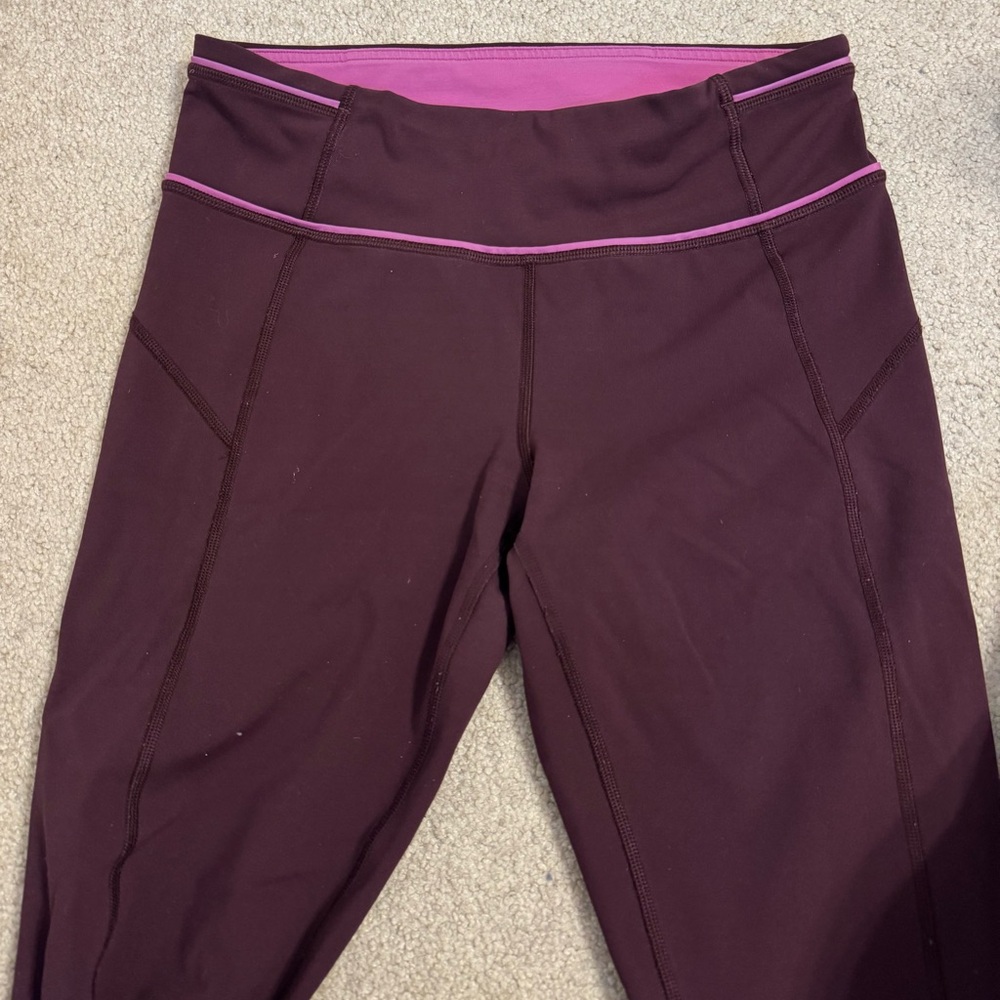 Lululemon Pace Queen‎ 7/8 Leggings Raspberry Pink Womens Size 6. - Picture 4 of 10